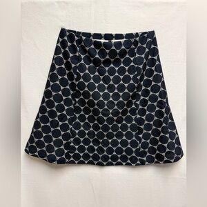 Renee C. Navy and White  A-Line Skirt with Circle Pattern